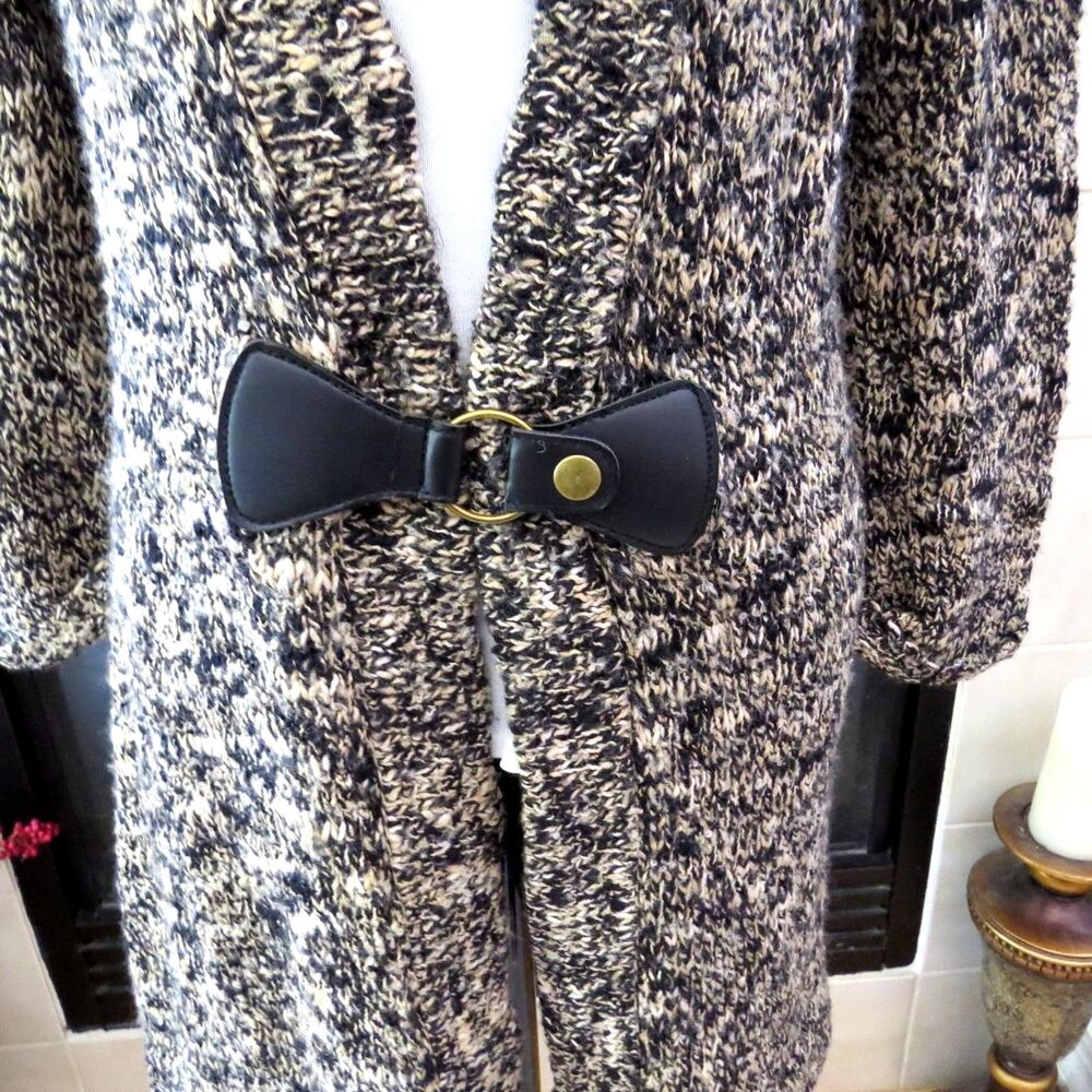 Dress Barn Women's Marled Long Cardigan Wool blend brown/tan Large EUC - Picture 5 of 9